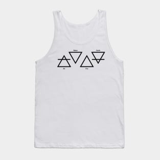 Air Fire Water Earth Four Elements Greek Triangle Symbols Tank Top